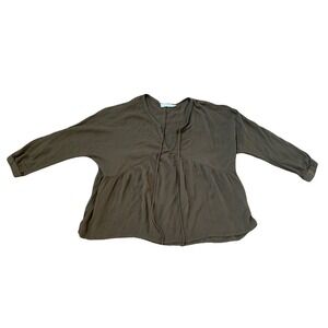 Lush Anthropologie Long Sleeve Boho Peasant Flowy Olive Green XS